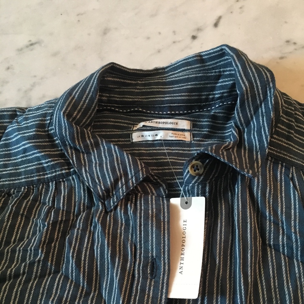 Anthropologie Bellamy Striped Shirtdress sz 14 - Picture 5 of 5